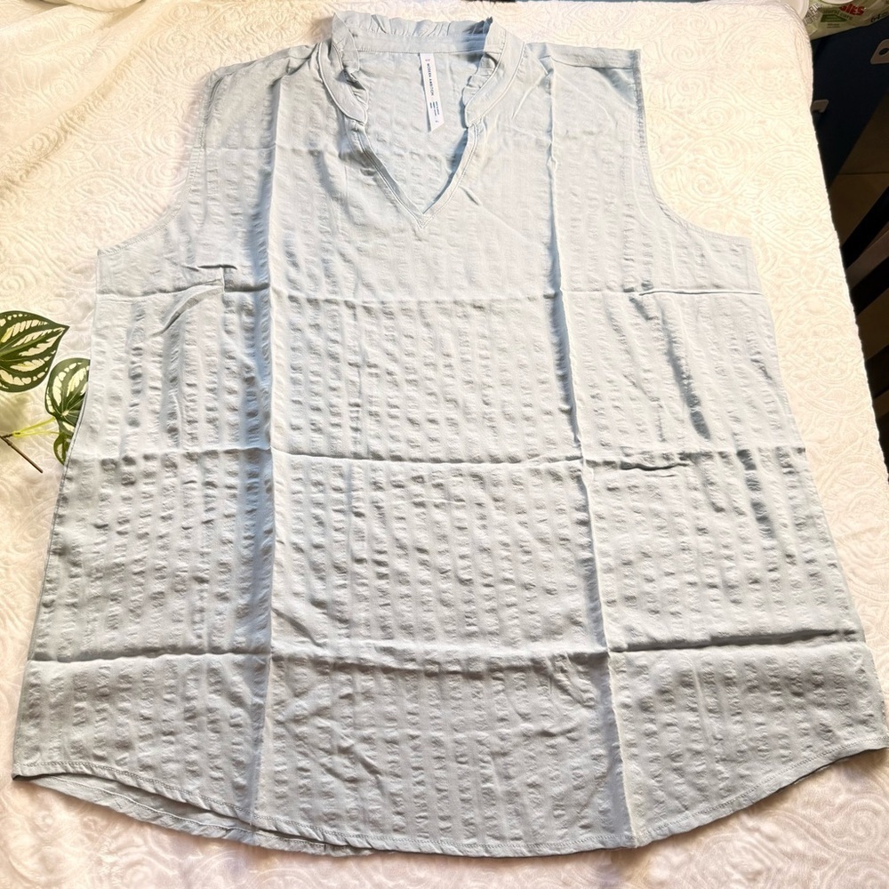 Modern Ambition Ruffle Collar Sleeveless Top XL NWT